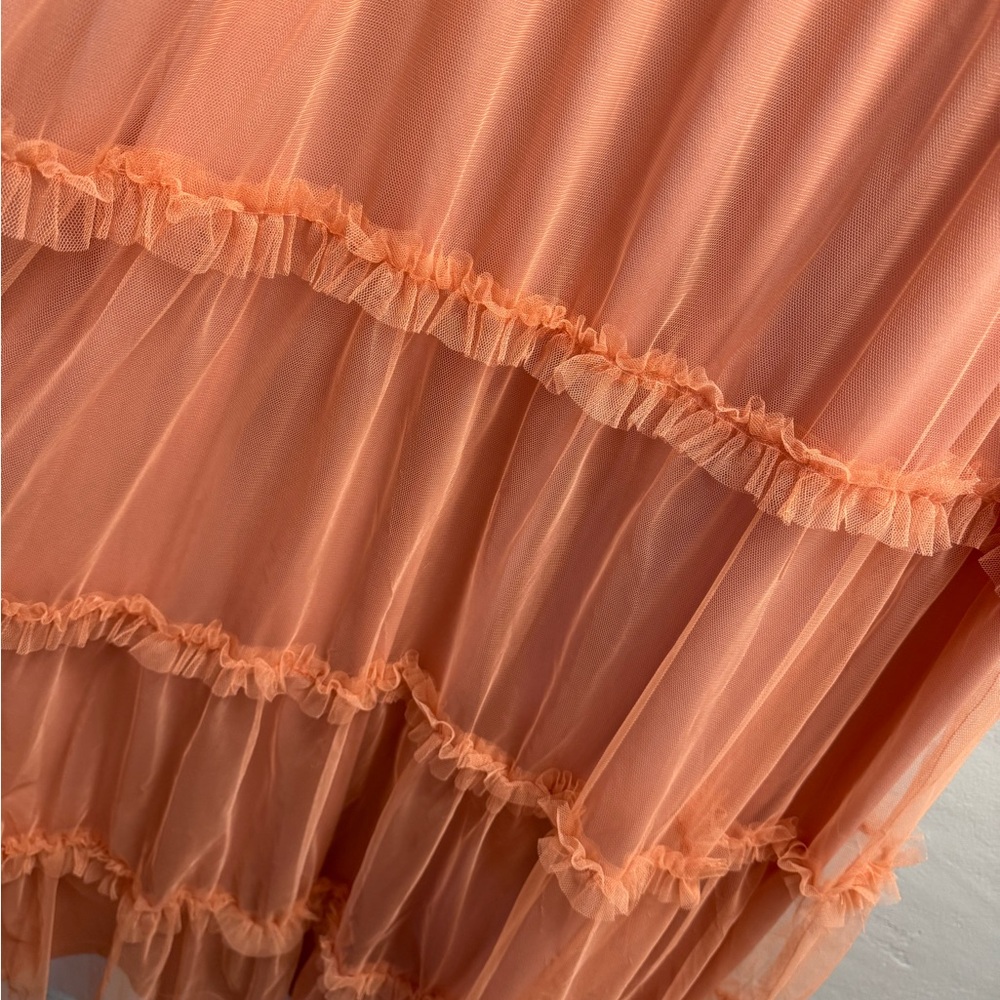 Stunning Polygram Peach Ruffled Dress - Picture 7 of 8